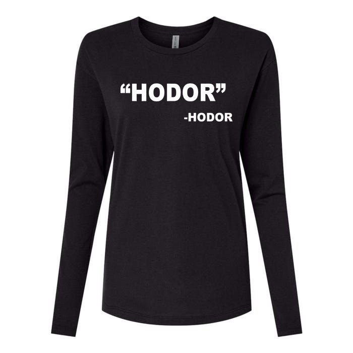 Hodor Logo Womens Cotton Relaxed Long Sleeve T-Shirt