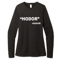 Hodor Logo Womens CVC Long Sleeve Shirt