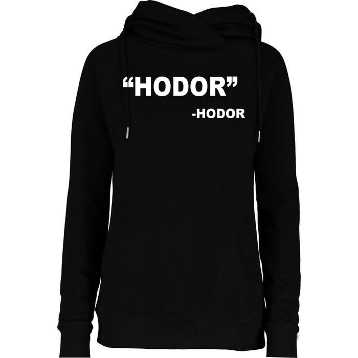 Hodor Logo Womens Funnel Neck Pullover Hood