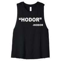 Hodor Logo Women's Racerback Cropped Tank