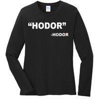 Hodor Logo Ladies Long Sleeve Shirt