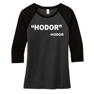 Hodor Logo Women's Tri-Blend 3/4-Sleeve Raglan Shirt