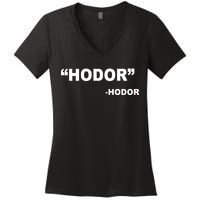 Hodor Logo Women's V-Neck T-Shirt