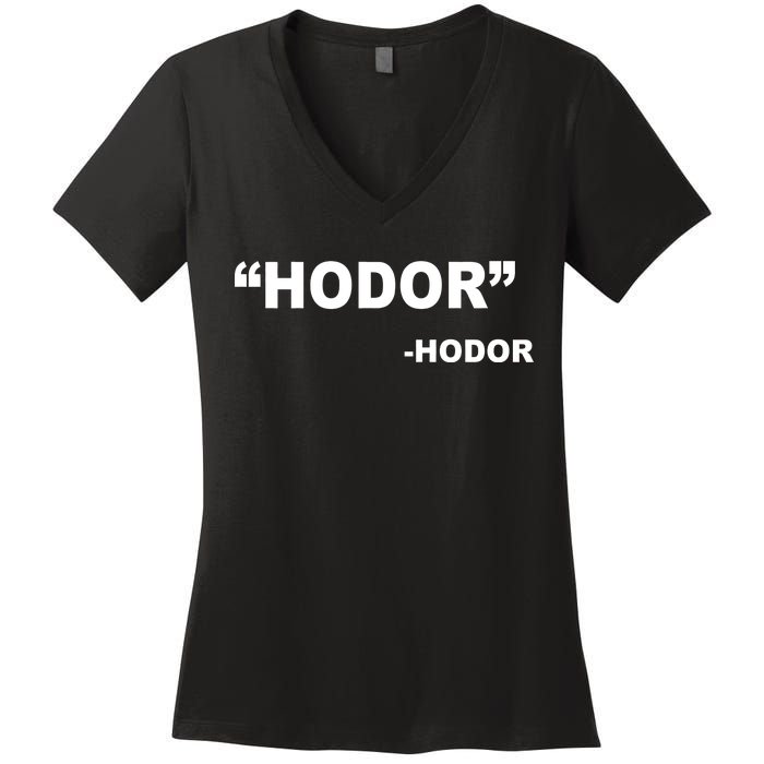 Hodor Logo Women's V-Neck T-Shirt