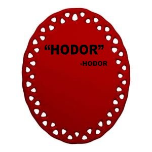 Hodor Logo Ceramic Oval Ornament