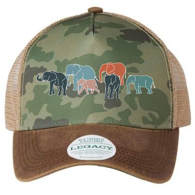 Herd Of Elephants For Africa And Elephant Lovers Legacy Tie Dye Trucker Hat