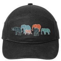Herd Of Elephants For Africa And Elephant Lovers 7-Panel Snapback Hat