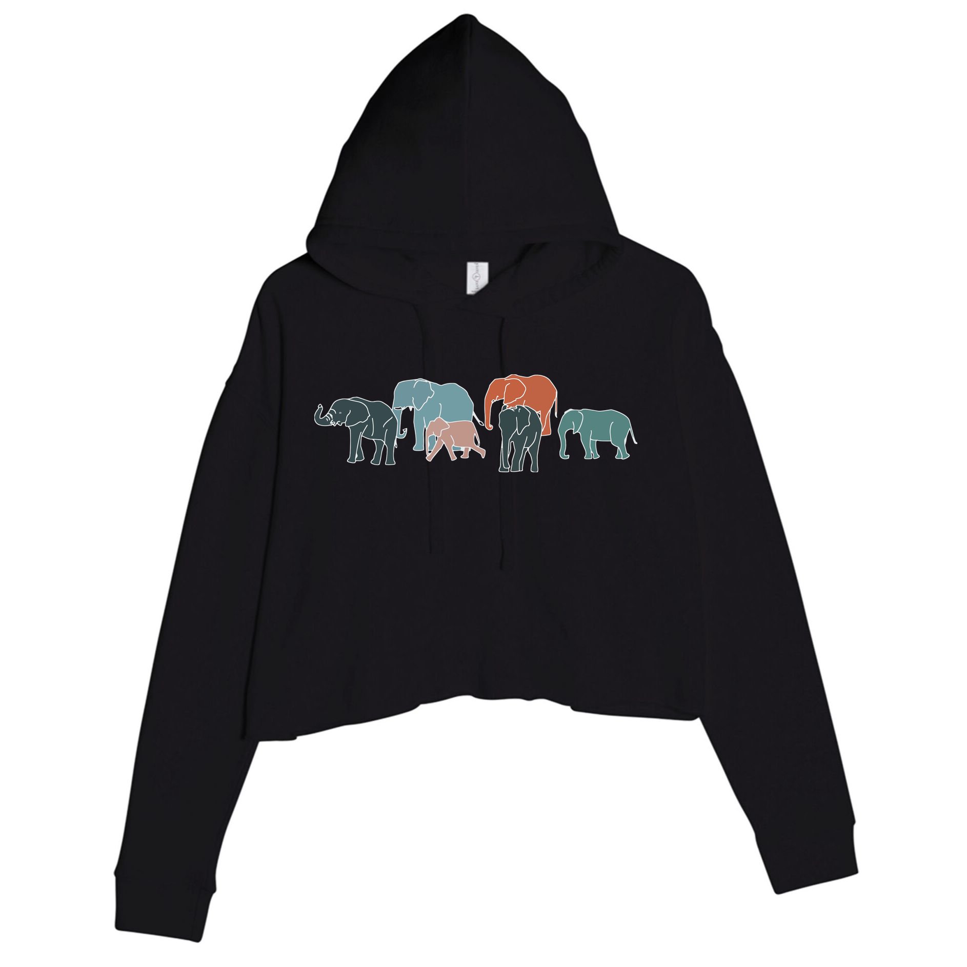 Herd Of Elephants For Africa And Elephant Lovers Crop Fleece Hoodie