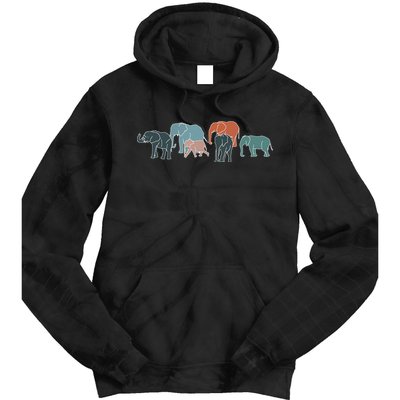 Herd Of Elephants For Africa And Elephant Lovers Tie Dye Hoodie