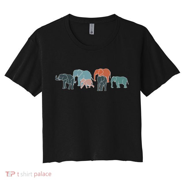 Herd Of Elephants For Africa And Elephant Lovers Crop Top