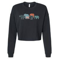 Herd Of Elephants For Africa And Elephant Lovers Cropped Pullover Crew
