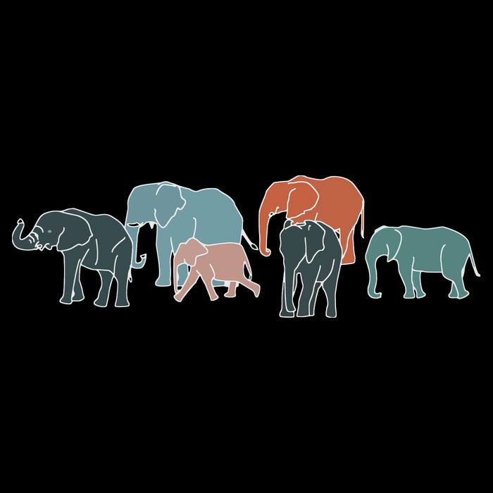 Herd Of Elephants For Africa And Elephant Lovers Cropped Pullover Crew