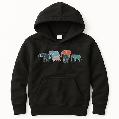 Herd Of Elephants For Africa And Elephant Lovers Kids Hoodie