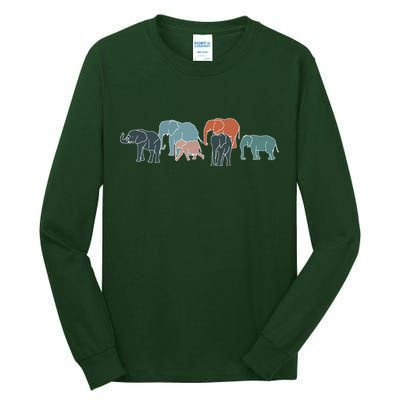 Herd Of Elephants For Africa And Elephant Lovers Tall Long Sleeve T-Shirt