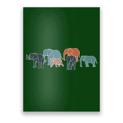 Herd Of Elephants For Africa And Elephant Lovers Poster