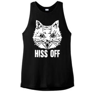 Hiss Off Funny Cat Lover Gift Ladies PosiCharge Tri-Blend Wicking Tank