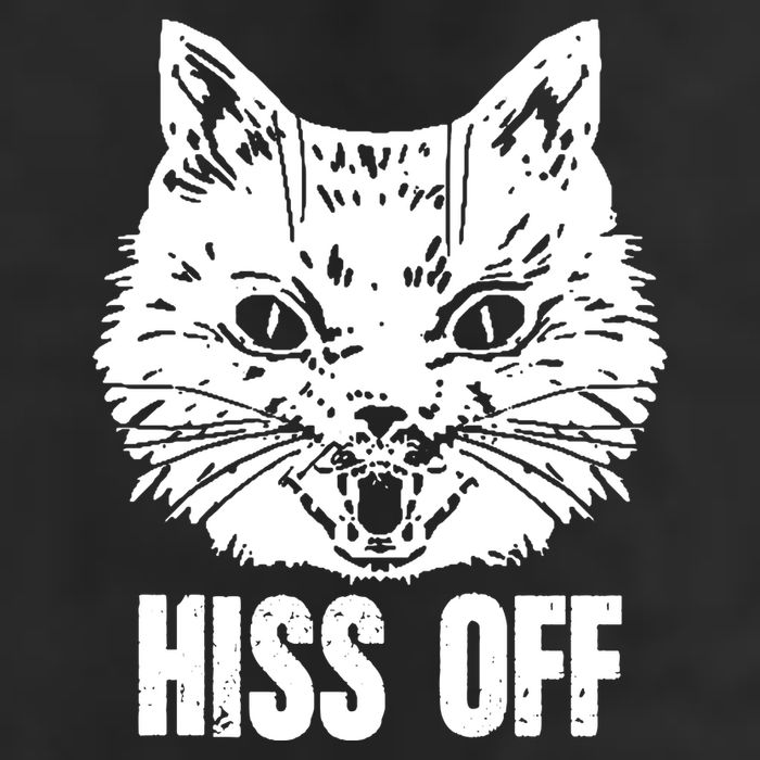 Hiss Off Funny Cat Lover Gift 7 Panel Mesh Trucker Snapback Hat
