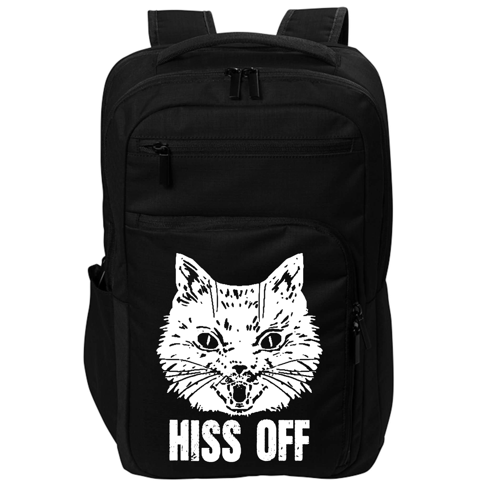 Hiss Off Funny Cat Lover Gift Impact Tech Backpack