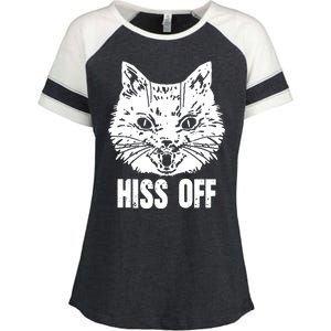 Hiss Off Funny Cat Lover Gift Enza Ladies Jersey Colorblock Tee