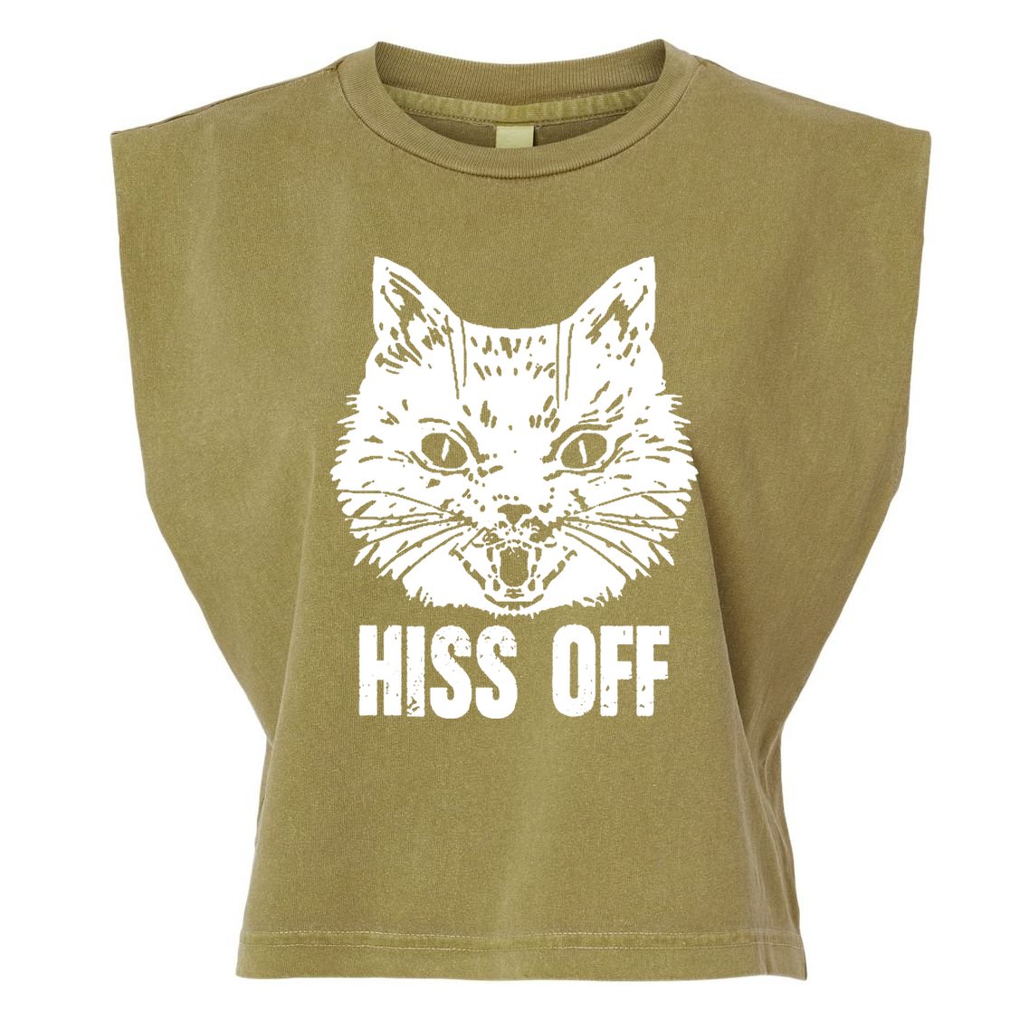 Hiss Off Funny Cat Lover Gift Garment-Dyed Women's Muscle Tee