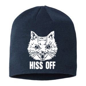 Hiss Off Funny Cat Lover Gift Sustainable Beanie