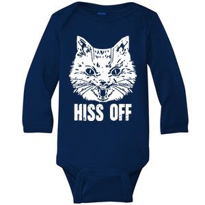 Hiss Off Funny Cat Lover Gift Baby Long Sleeve Bodysuit