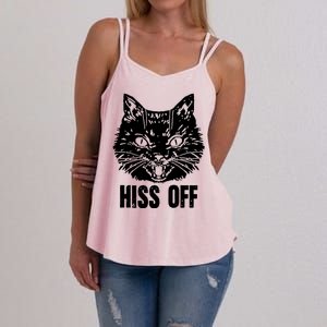 Hiss Off Funny Cat Lover Gift Women's Strappy Tank