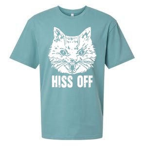 Hiss Off Funny Cat Lover Gift Sueded Cloud Jersey T-Shirt