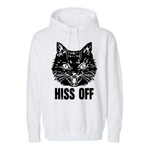 Hiss Off Funny Cat Lover Gift Garment-Dyed Fleece Hoodie