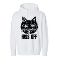 Hiss Off Funny Cat Lover Gift Garment-Dyed Fleece Hoodie