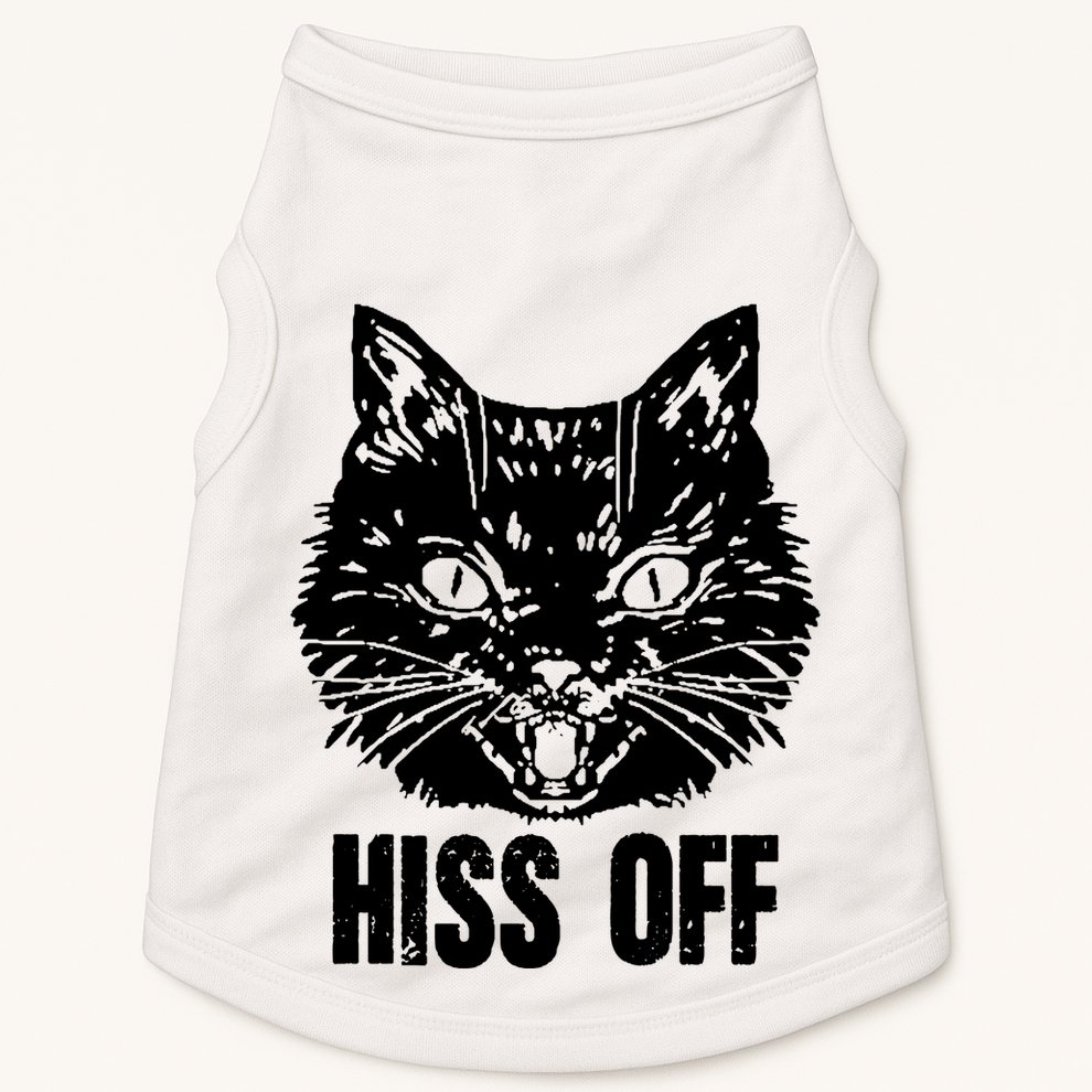Hiss Off Funny Cat Lover Gift Doggie Tank