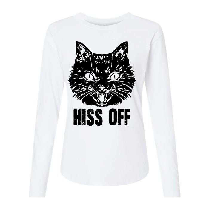 Hiss Off Funny Cat Lover Gift Womens Cotton Relaxed Long Sleeve T-Shirt