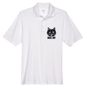 Hiss Off Funny Cat Lover Gift Men's Origin Performance Pique Polo