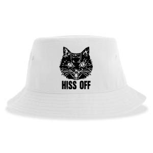 Hiss Off Funny Cat Lover Gift Sustainable Bucket Hat