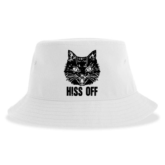 Hiss Off Funny Cat Lover Gift Sustainable Bucket Hat