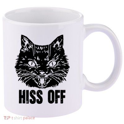 Hiss Off Funny Cat Lover Gift 11oz C Handle Ceramic Mug
