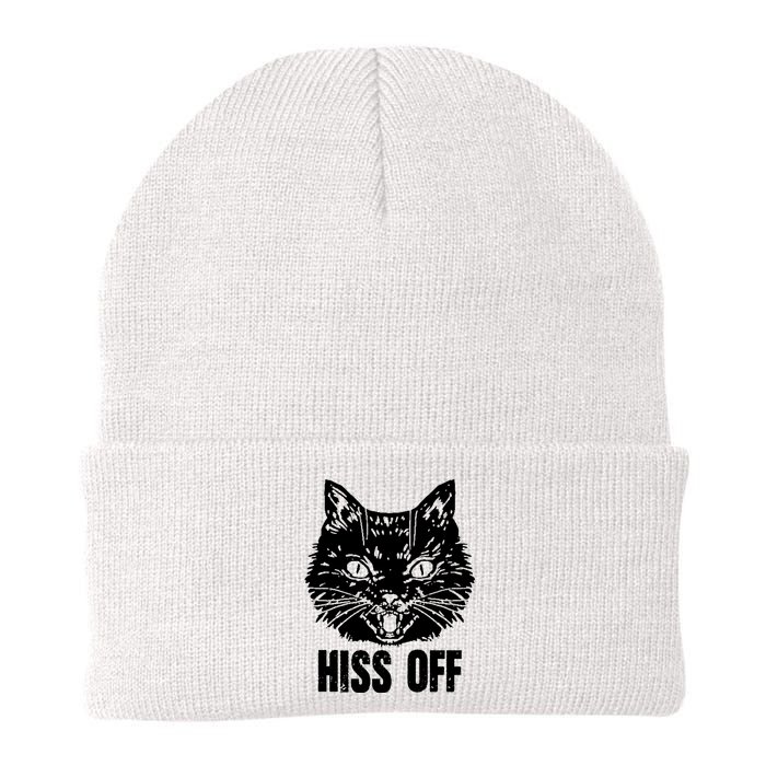 Hiss Off Funny Cat Lover Gift Knit Cap Winter Beanie