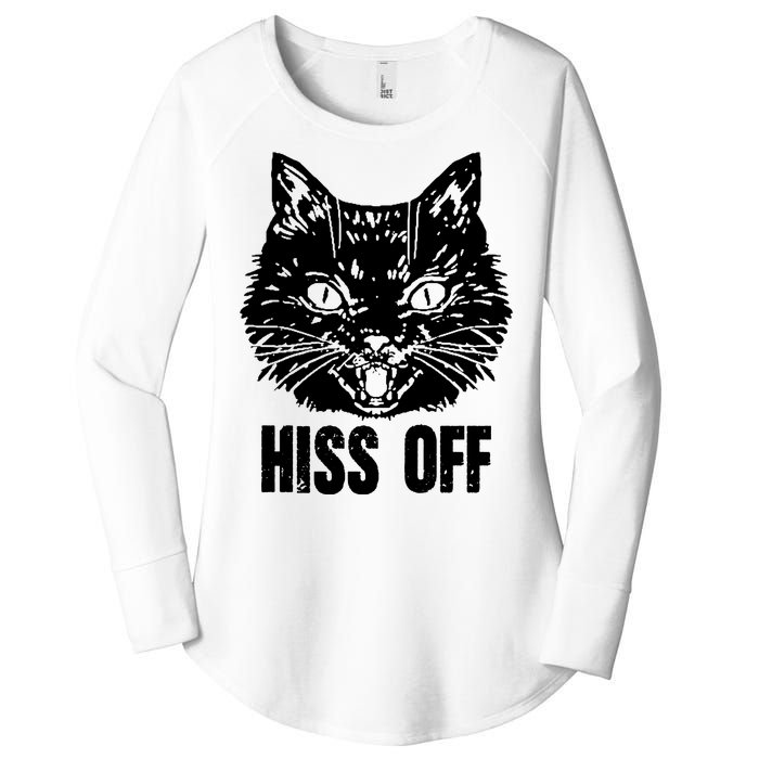 Hiss Off Funny Cat Lover Gift Women's Perfect Tri Tunic Long Sleeve Shirt