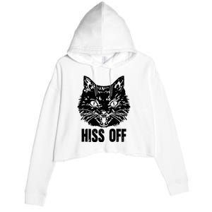 Hiss Off Funny Cat Lover Gift Crop Fleece Hoodie