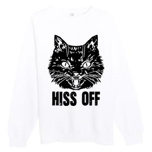 Hiss Off Funny Cat Lover Gift Premium Crewneck Sweatshirt