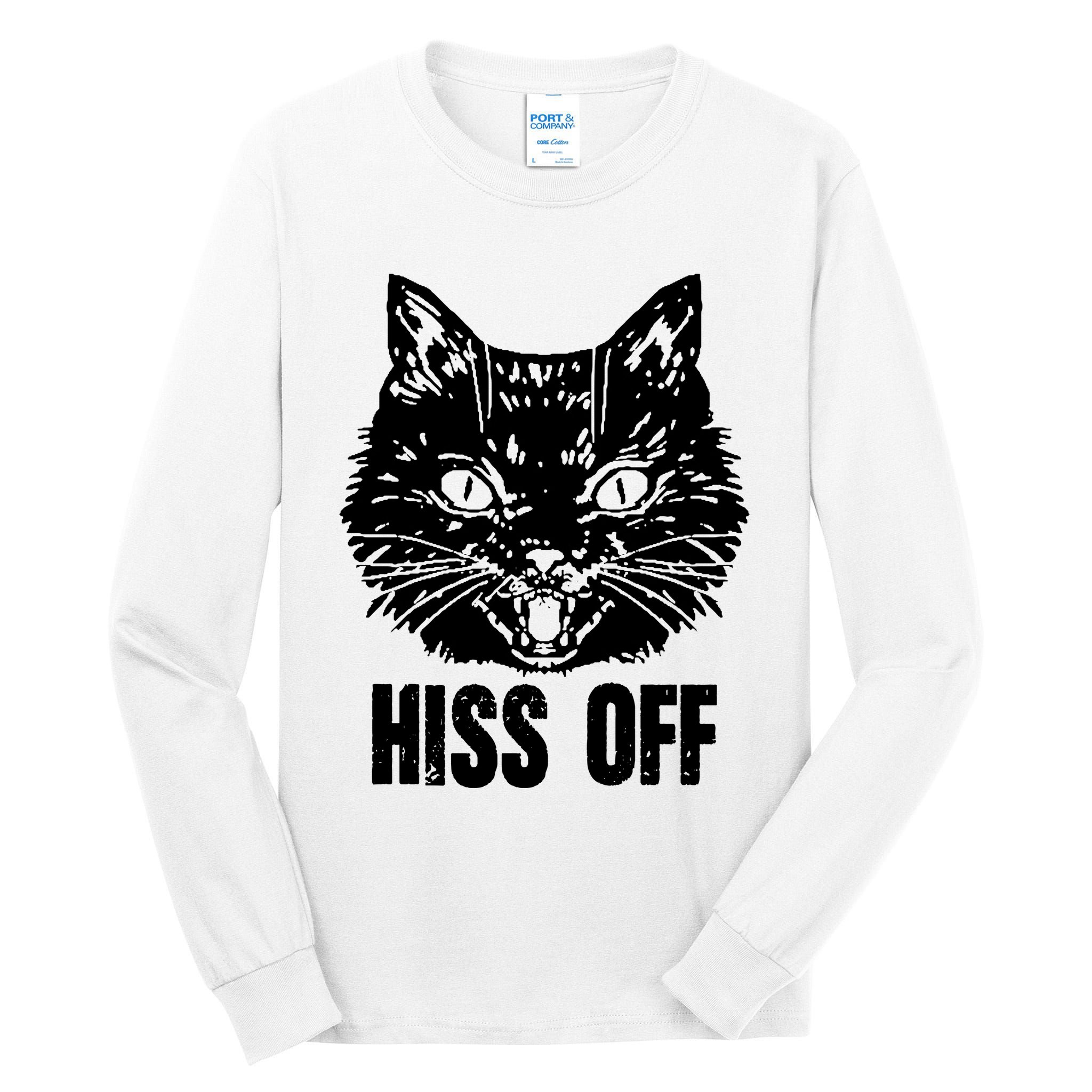 Hiss Off Funny Cat Lover Gift Tall Long Sleeve T-Shirt