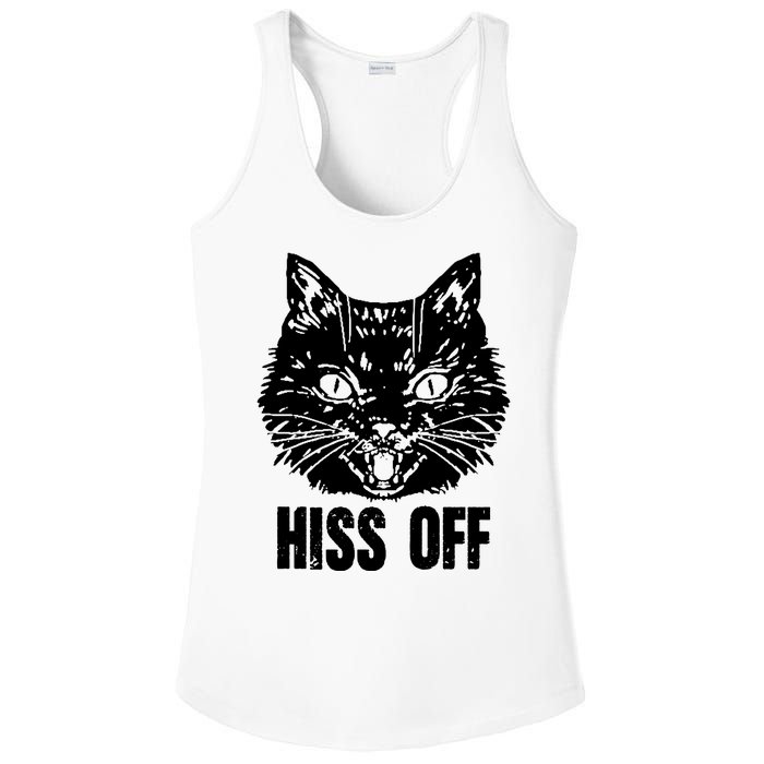 Hiss Off Funny Cat Lover Gift Ladies PosiCharge Competitor Racerback Tank