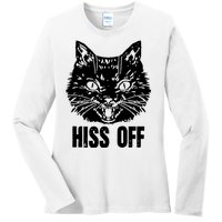 Hiss Off Funny Cat Lover Gift Ladies Long Sleeve Shirt