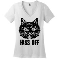 Hiss Off Funny Cat Lover Gift Women's V-Neck T-Shirt