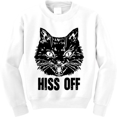 Hiss Off Funny Cat Lover Gift Kids Sweatshirt