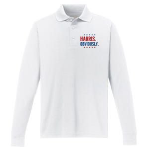 Harris Obviously For 2024 Performance Long Sleeve Polo