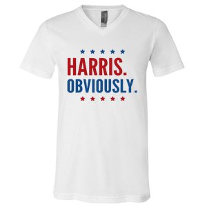 Harris Obviously For 2024 V-Neck T-Shirt