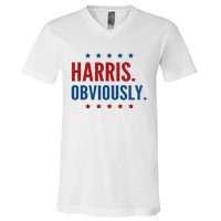 Harris Obviously For 2024 V-Neck T-Shirt