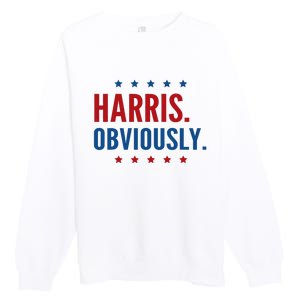 Harris Obviously For 2024 Premium Crewneck Sweatshirt