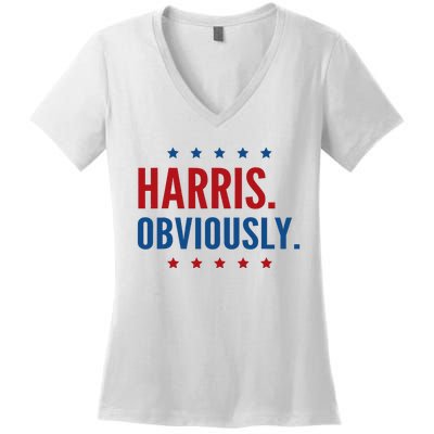 Harris Obviously For 2024 Women's V-Neck T-Shirt